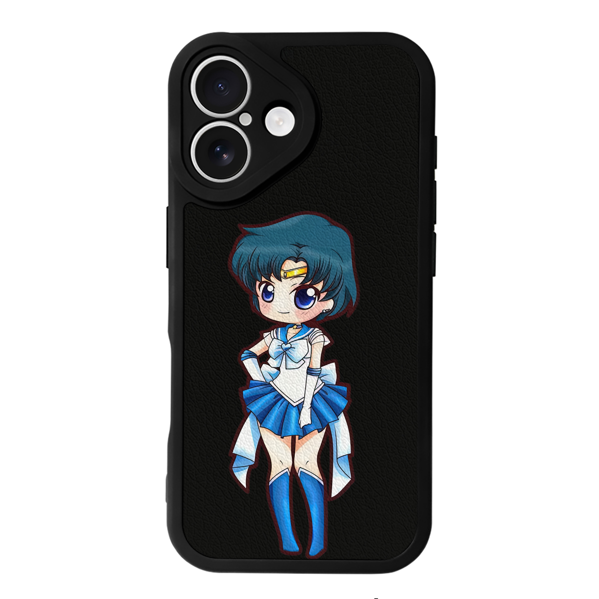 （画像用） 美少女戦士セーラームーン 水野 亜美 みずの あみ Sailor Moon Mizuno Ami 【iPhone 16シリーズ対応】シリコンスマホケース（レザー調） 材質：シリコン